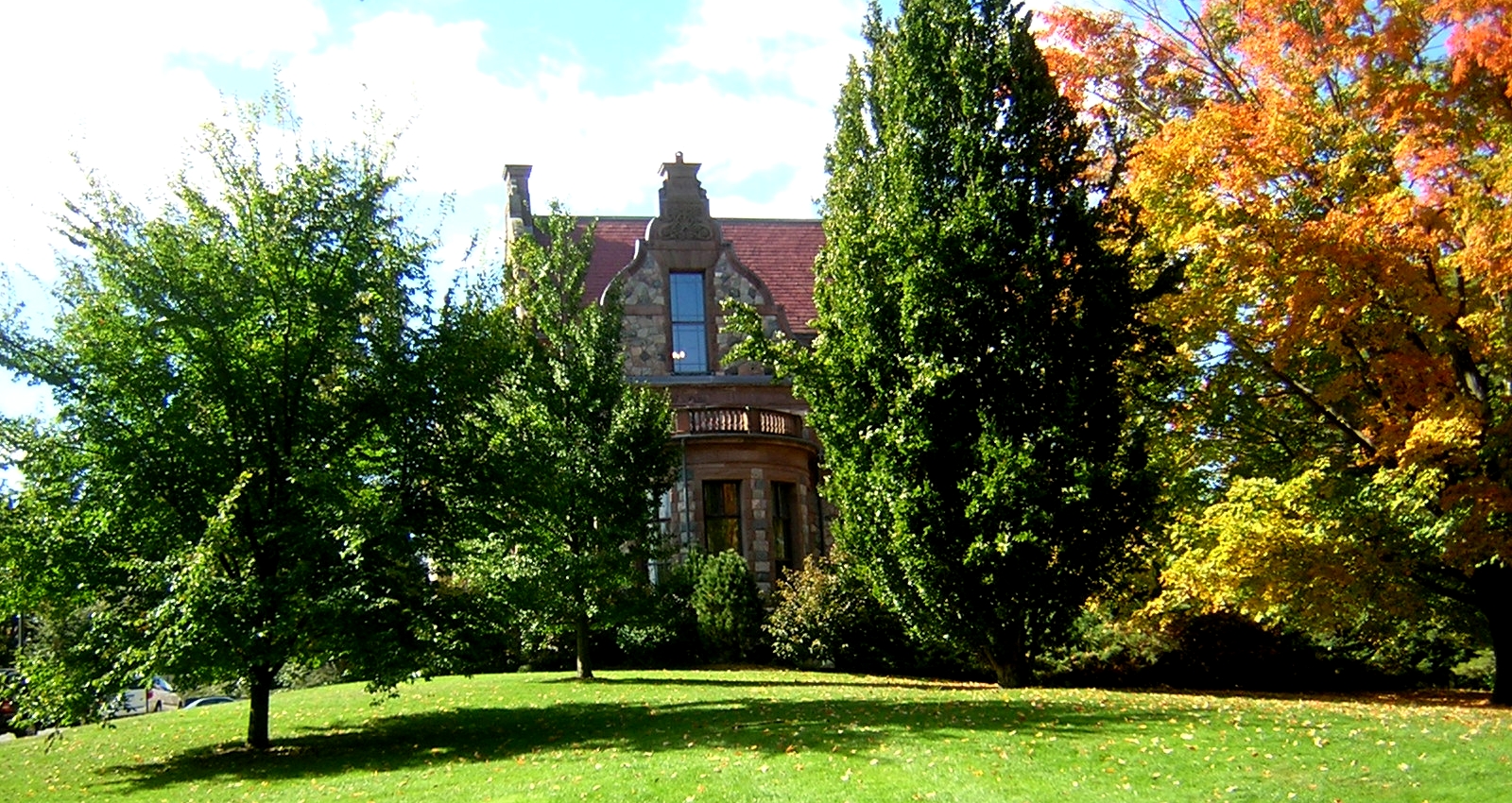 Wellesley Town Hall stone tower and facade